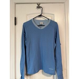 Patagonia W's Regulator Midlayer Basealyer Jacket Size M Blue V Neck
